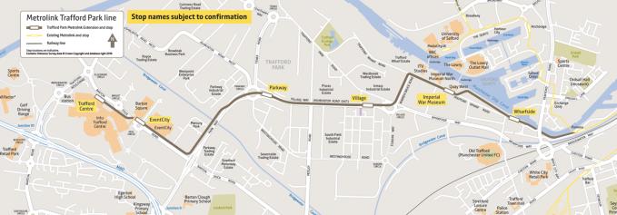 Trafford Park Metrolink map